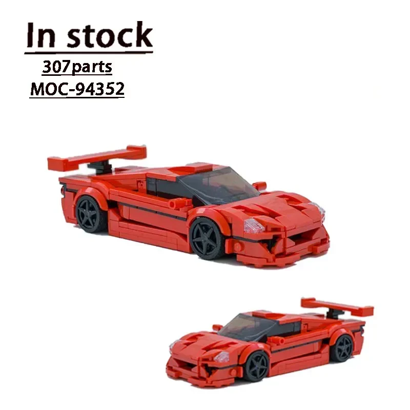 MOC-94352 Red New F50 GT Car Assembly Splicing Building Block Model MOC Creative Custom Kids Birthday Building Blocks Toy Gift