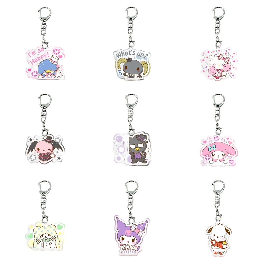 

Прозрачный брелок с рисунком Sanrio, акриловый брелок для ключей, фотобрелок с принтом, игровые брелки, сумка, подвески