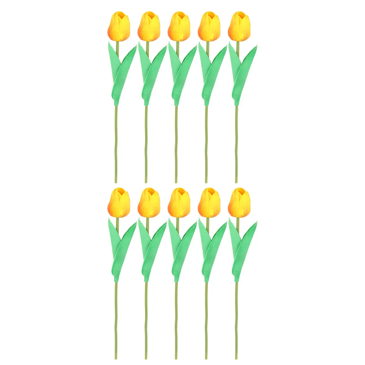 

10Pcs Artificial Tulips Bouquet Made of PU Material No Maintenance Required Home Garden Decor Indoor Outdoor Decoration Yellow