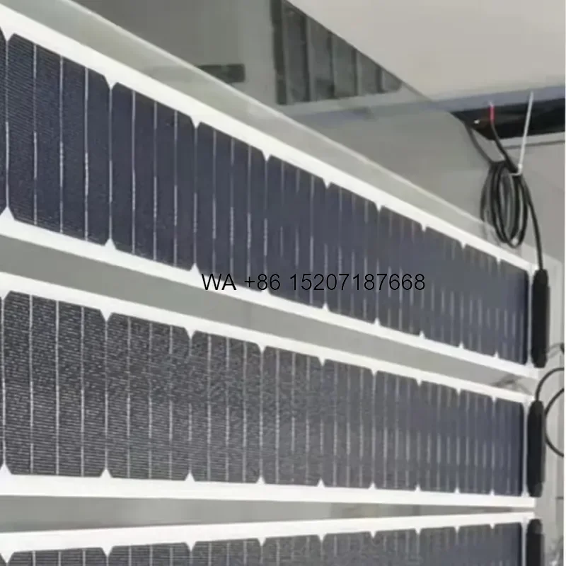 Wmwmnu 80.5W 28V for Sunpower Maxeon Flexible Solar Panel Strip 2100x180mm 166mm Half Cell Mono PV Module High Efficiency