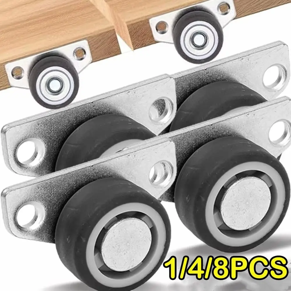 Mini Side Mount Caster Wheels Silent Table Cabinet Furniture Caster Wheel Directional Track Pulley Universal
