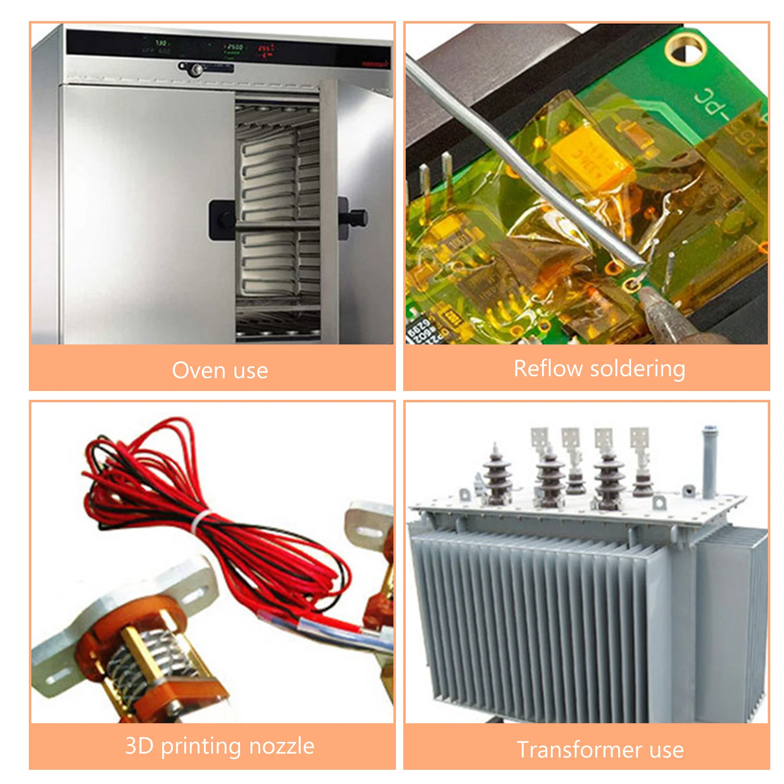 

4Pcs Heat Resistant Tape Professional Insulation Tape for Thermal Sealing Cable Cladding High Temperature Resistant