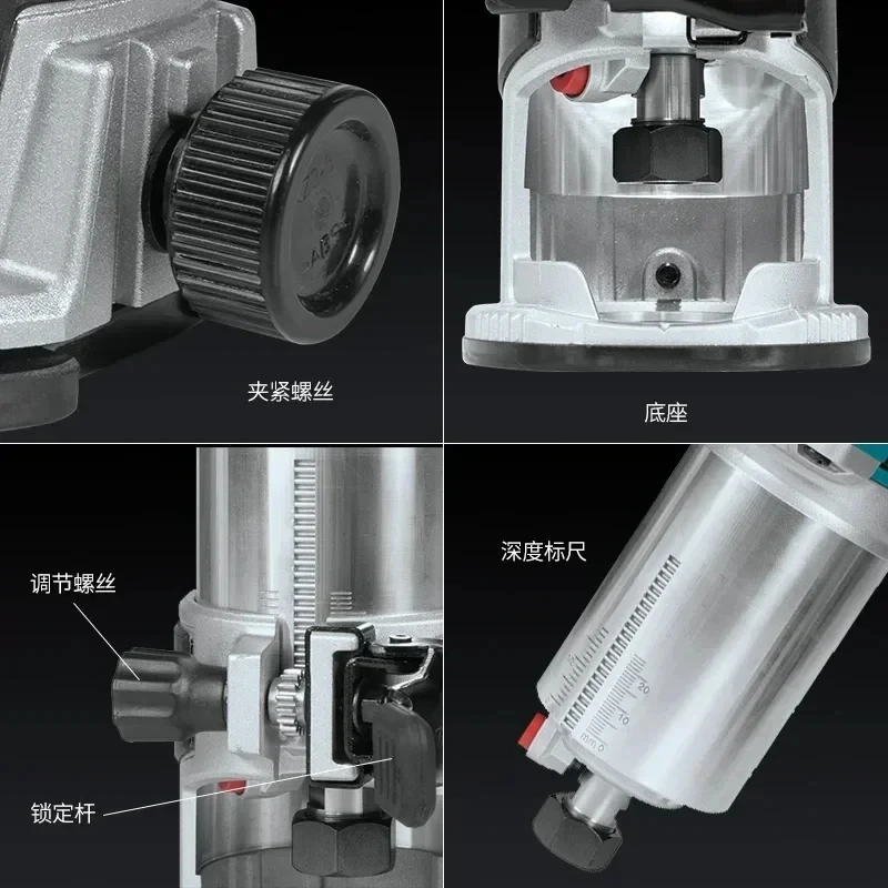 DRT50 Cordless Trimmer Rechargeable Slotting Engraving Milling Tool for Woodwork Portable Trimming Machine for 18V 20V Battery