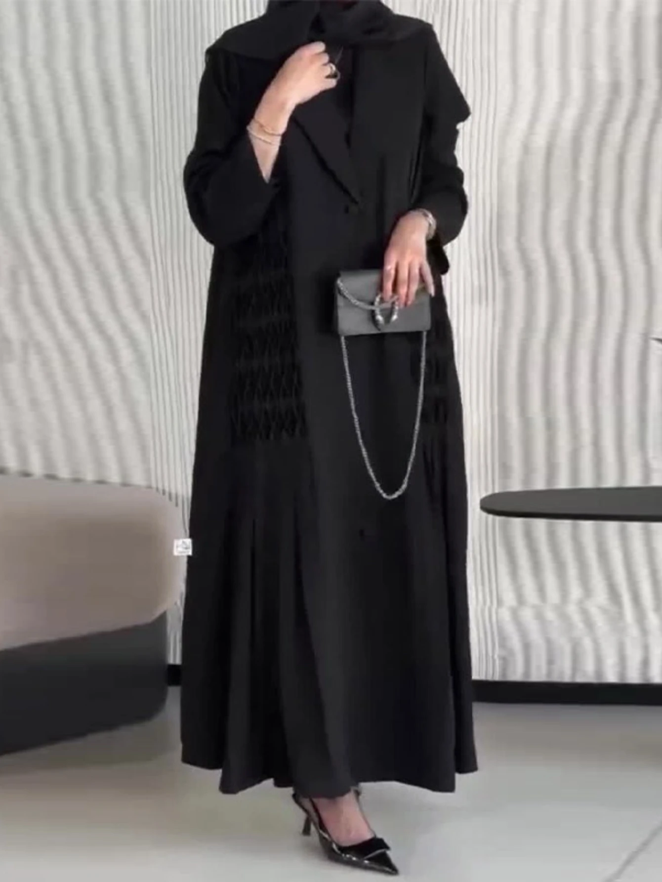 

Eid Women Abaya Muslim Cardigan Trench Party Jalabiya Ramadan Long Abayas Vestidos Largos Arab Robe Morocco Kaftan Autumn 2025