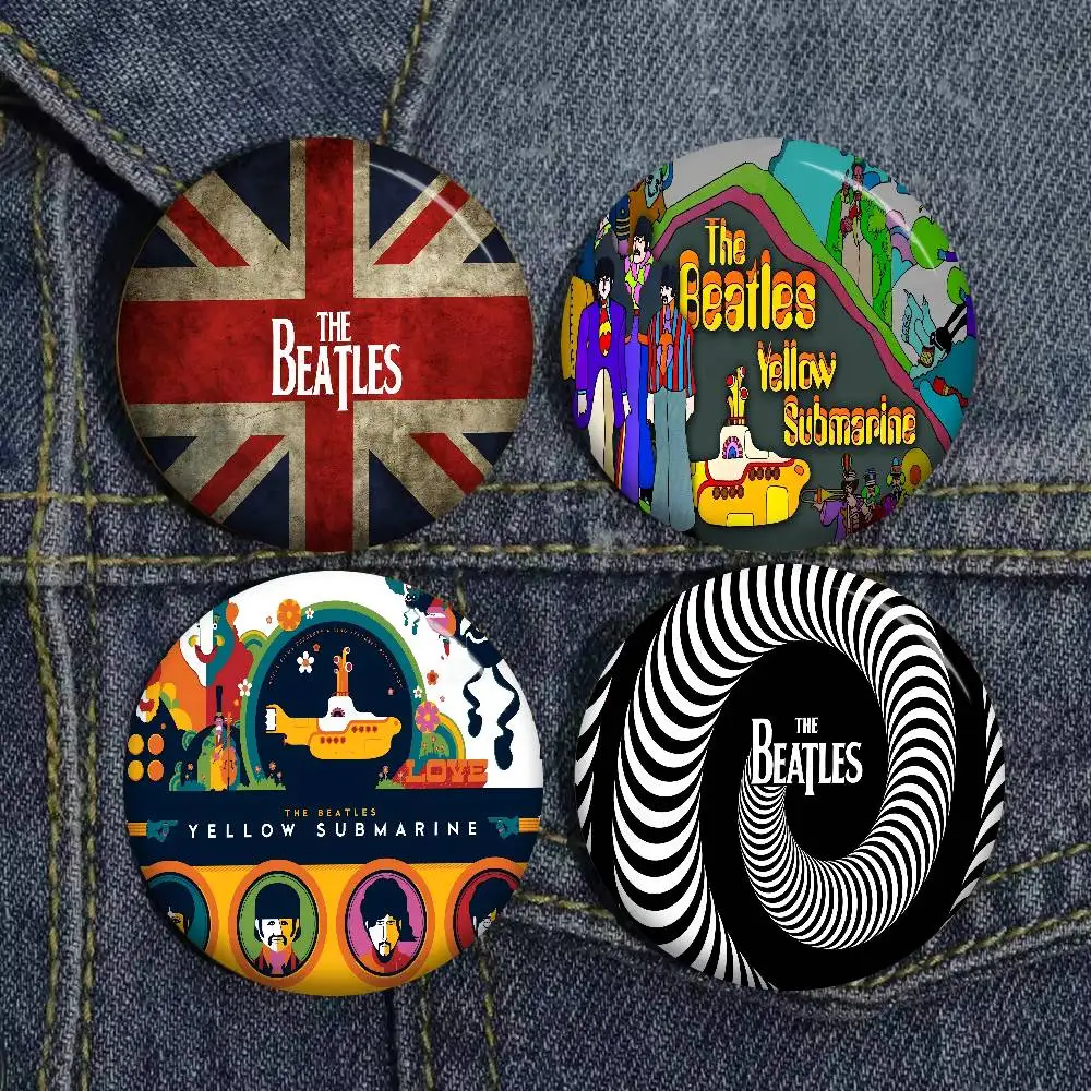Band T-The-B-Beatles Round Button Pins Slogan Creative Brooches Backpack Clothes Decoration Fashion Cartoon Jewelry Gifts
