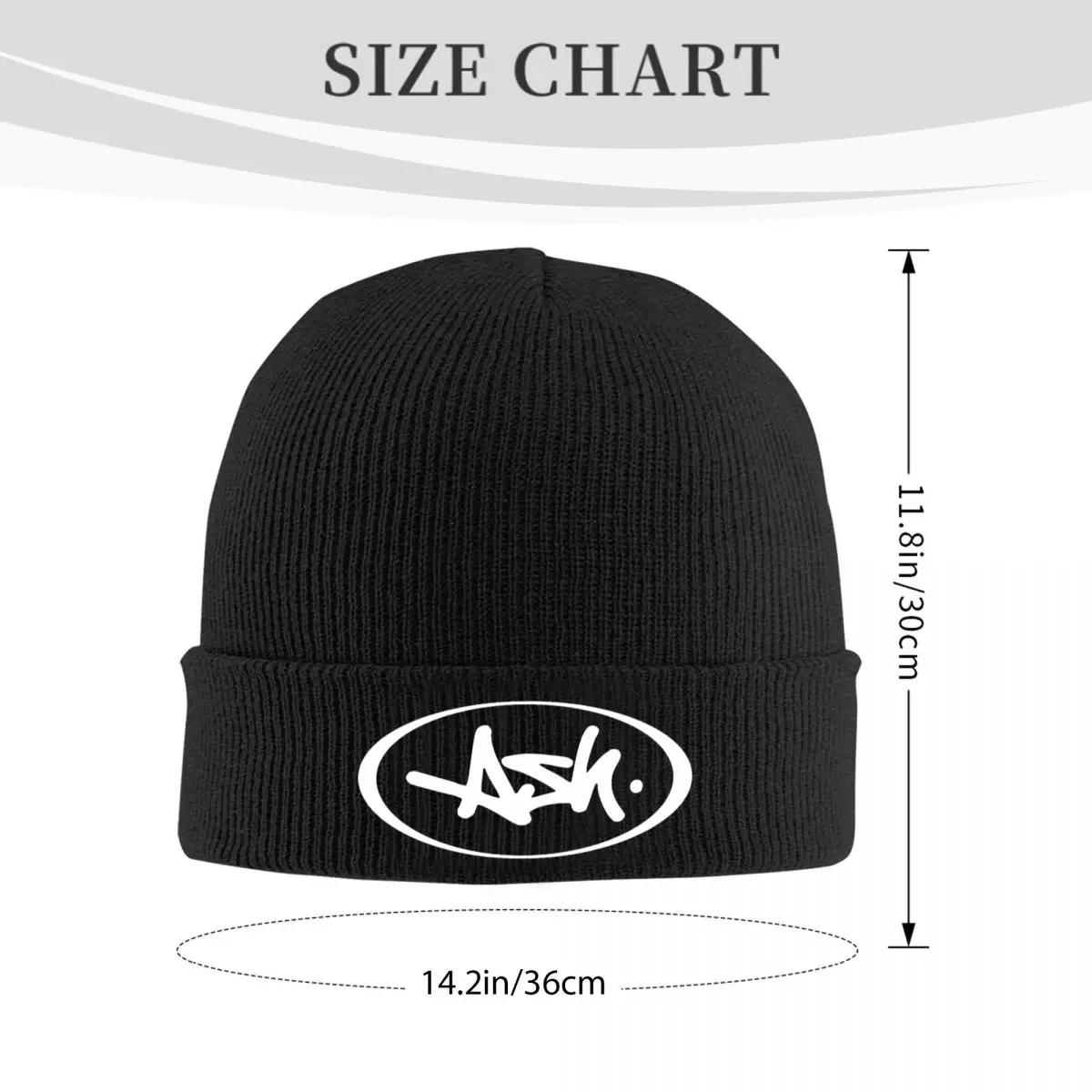 Gorro de punto con logotipo de Ash Band para hombre y mujer, gorro cálido, Otoño e Invierno