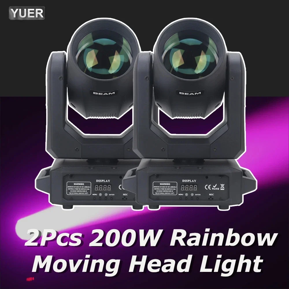 2 stks/partij NIEUWE LED Moving Head Licht 200 W Beam + Spot + 18 Roterende Prisma + Regenboog Effect Dj Dmx Podium Lichteffect Licht Disco Dj Bar