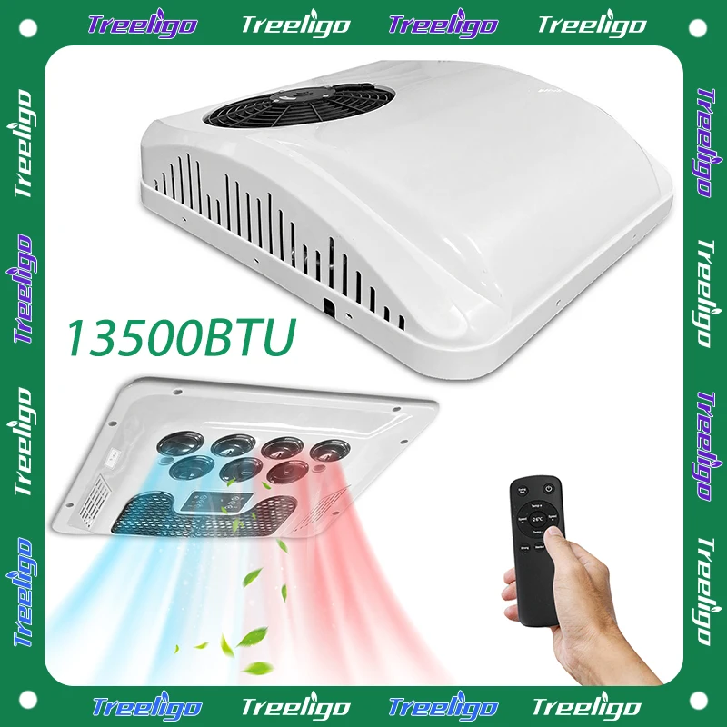 

13500BTU Ultra Quiet Low Noise RV Rooftop Air Conditioner Electric Heat/Cool Parking AC for Camper Van Truck Motorhome Caravan
