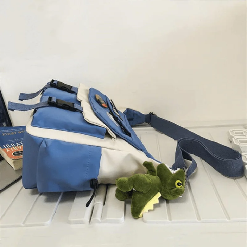 Preppy lässige Nylon-Umhängetasche für Männer und Frauen, Teenager-Umhängetasche, Outdoor-Studenten-Pendler-Umhängetasche für den täglichen Gebrauch – Detail 9