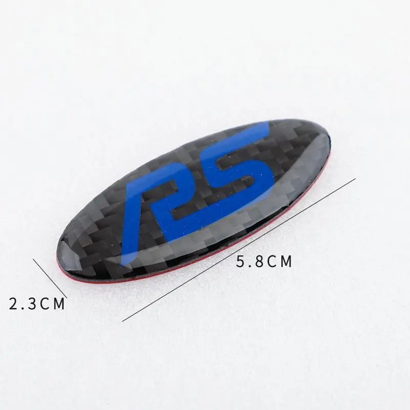Pegatinas de fibra de carbono para volante de coche, para Ford Mondeo Mk3 Escape Ecosport Edge Focus Ranger Fiesta Kuga Roush, emblema, logotipo