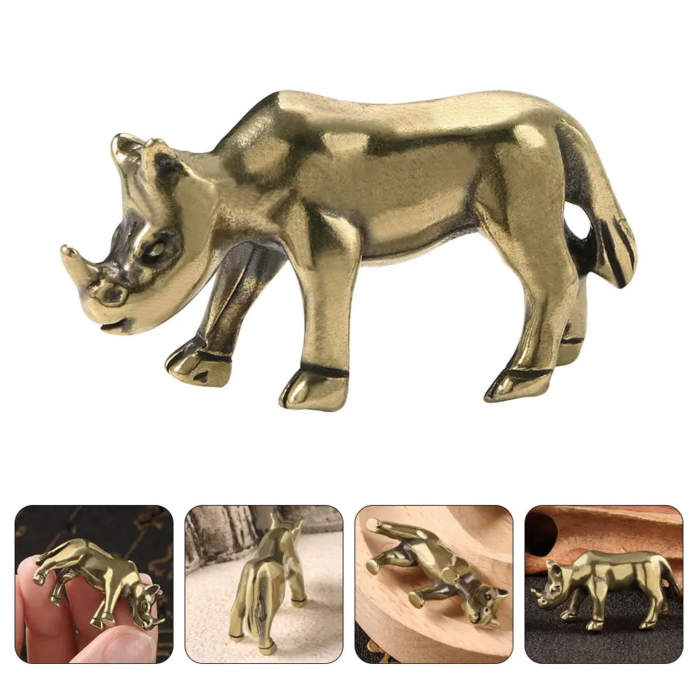 

2pcs Small Brass Craft Statue Indoor Brass Animal Decoration Desktop Decor Miniature Animal Ornament Garden Sculpture