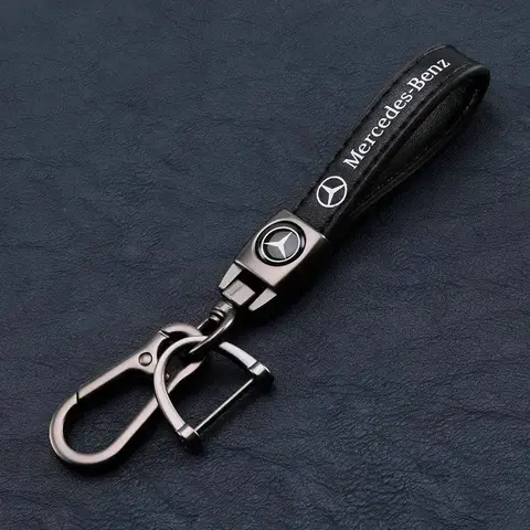 Soporte de llavero de cuero para Mercedes Benz W204 W205 W212 W210 W463 E320 A180 CLK GLA GLC S300 llaveros de coche colgante