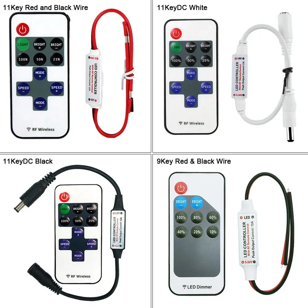 New Adaptor Mini RGB Controller DC 5-24 Smart LED Light Strip Female Plug to 4Pin Connector RF Wireless RGB Controller Adaptor