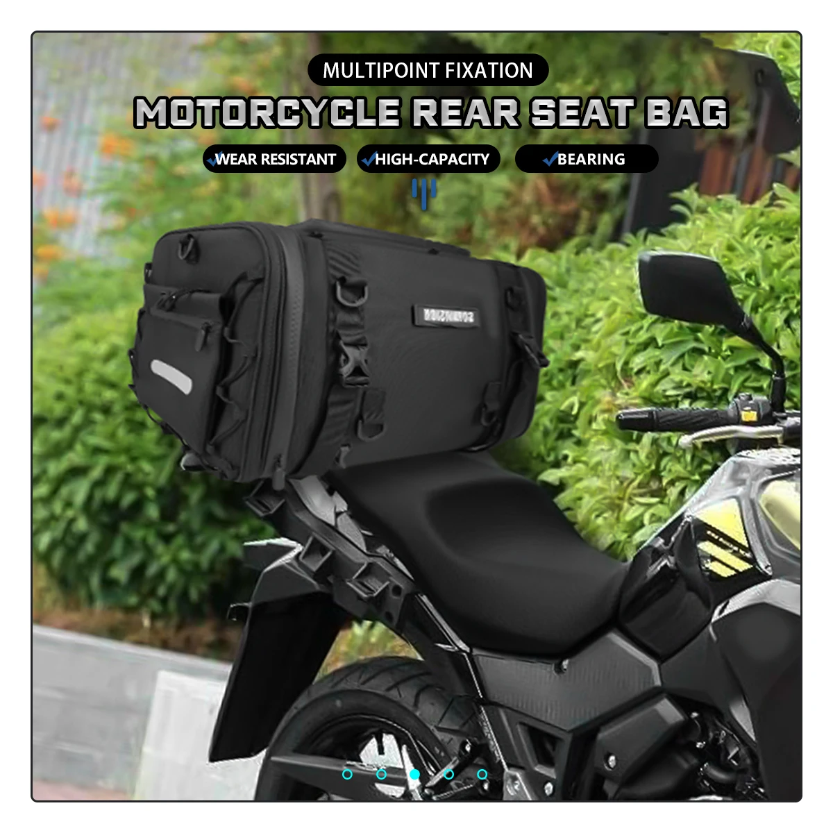 

Expandable Waterproof 40L-60L Motorcycle Tail Bagpack Seat Saddle Bag Luggage Pannier Motorcycle Backpack