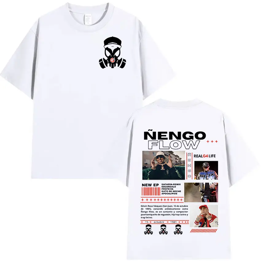 Rapper NENGO FLOW PEAL G4 LIFE Tour 2025 Graphic Tee Shirts Men's Hip Hop Fashion Cotton Short Sleeve T-shirt Unisex Streetwear