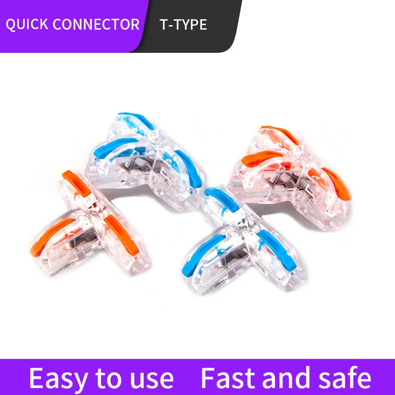 

Mini Fast Wire Cable T-TYPE Connectors Universal Compact Distribution Splicing Wiring Quick Connector Push-in Terminal