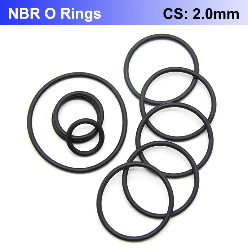 

10/50Pcs Black NBR O Ring Thickness CS 2mm OD 5~150mm Nitrile Rubber Round O Type Corrosion Oil Resist Sealing Washer Gasket