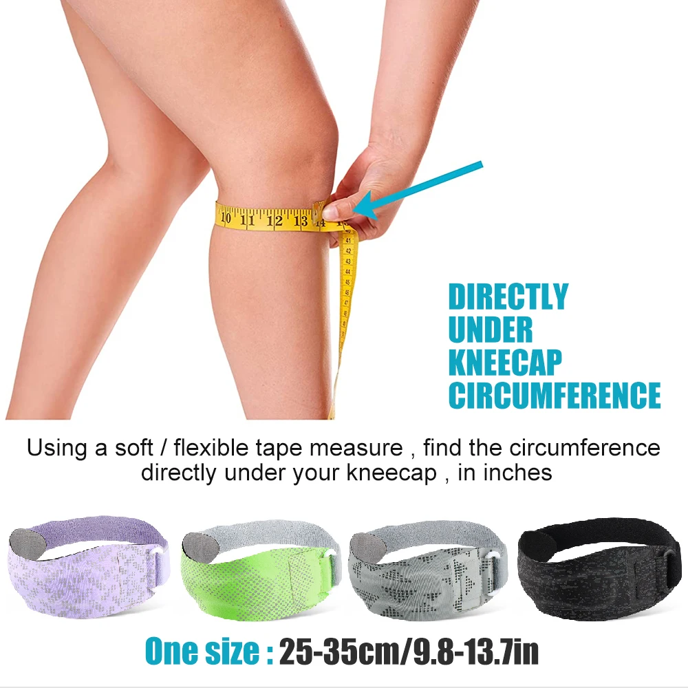 Reflective Pattern Patella Compression Strap, Removable Silicone Pad Knee Stabilizer Band For Gym Workout, Hiking