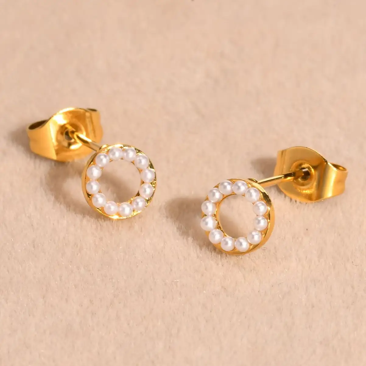 

Imitation Pearl Earring for Women Stainless Steel Stud Earrings Gold Color Light luxury Helix Tragus Piercing Jewelry Gift