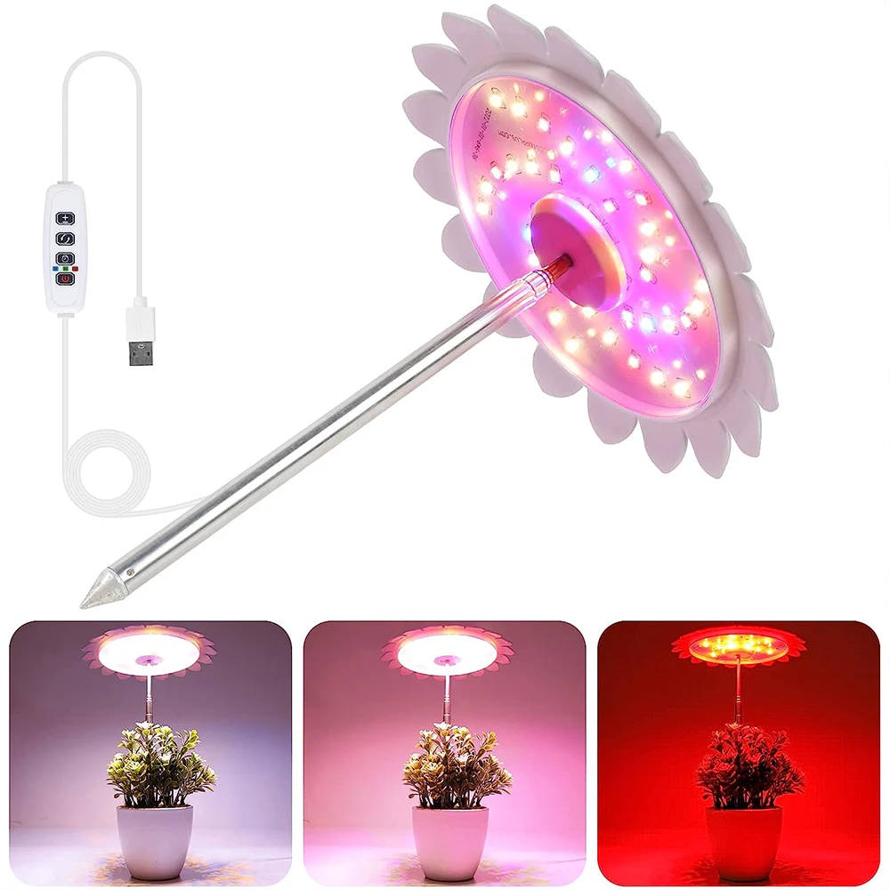 

Mini LED Grow Lamp Height Adjustable Dimmable Full Spectrum Plant Growth Light For Indoor Potted Plants Flowers Seeds