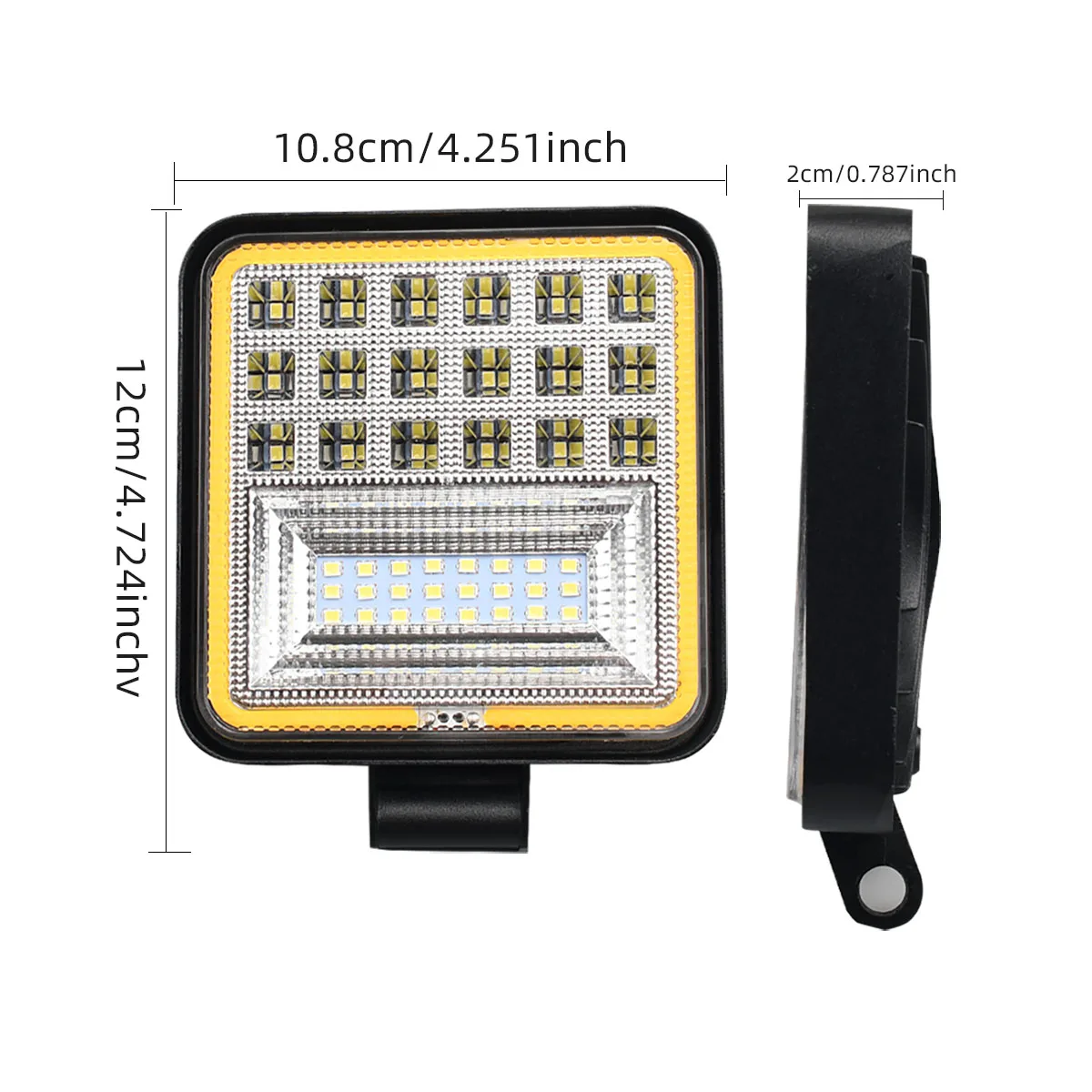 Lampada da lavoro a Led per auto quadrata lampada da lavoro fuoristrada 4 pollici 126W luce di guida per esterni luce Spot impermeabile per camion