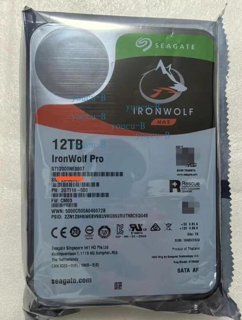 

FOR Seagate ST12000NE0007 Ironwolf Pro 12TB 7200 RPM SATA III 3.5" Internal NAS HDD