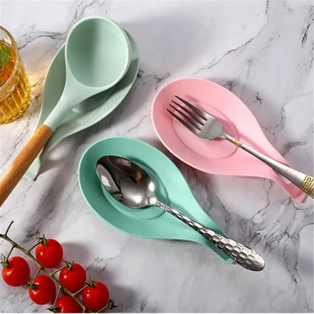 Silicone Spoon Shelf Kitchen Accessories Heat Resistant Spoon Rest Utensil Holder Stove Organizer Placemat Lid Stand
