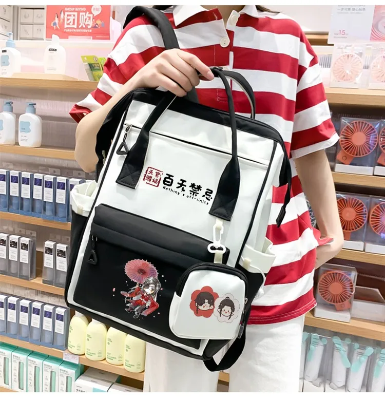 Black Pink Purple,Heaven officials blessing,Tian Guan Ci Fu,Anime Messenger Crossbody Shoulder Bags For School Girls