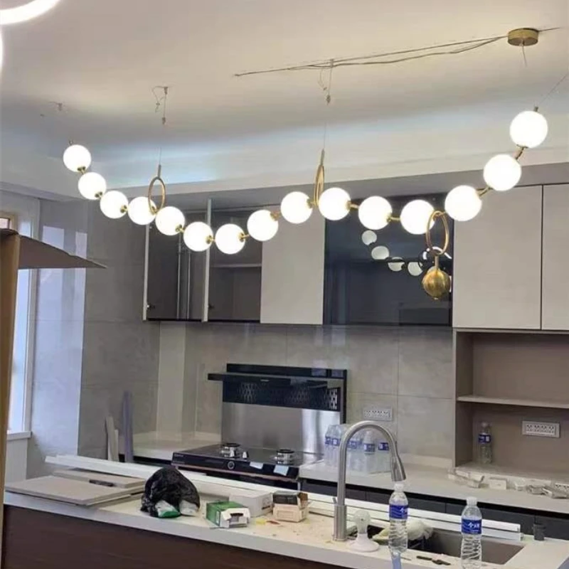 Nordic Acrylic Necklace Chandelier Living Room Kitchen Dining Table Ceiling Pendant Lights Home Decoration Light Luxury LED