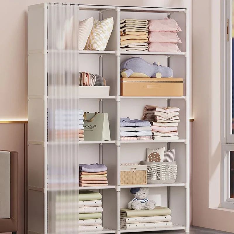 

Cloth Wardrobe Storage Wardrobe Dustproof Wardrobe household Steel Frame Reinforced Combination Simple Modern