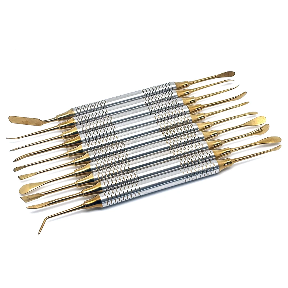 10Pcs Dentist Implant Periosteal Elevator Separator Peristeel Splitter Tool Dental Resin Spatula Composite Fillings Resin Tool