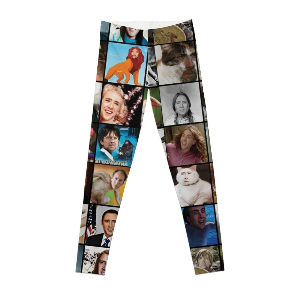 

Nicholas Cage Pattern - Nicolas Cage - Nick Cage Nic Leggings sport set Women's tights for girls high waist Womens Leggings