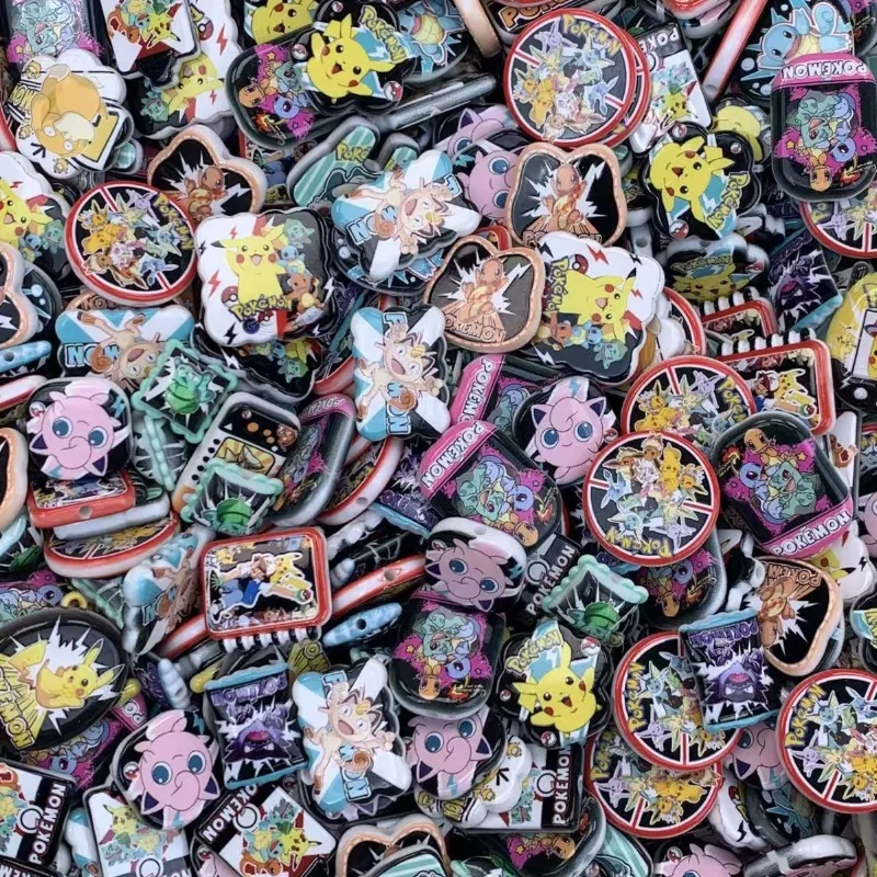 Pokemon Through-hole Double-sided Printing Beads Accessory Theme Series Mobile Phone Chain Bag Hanging DIY 4mm