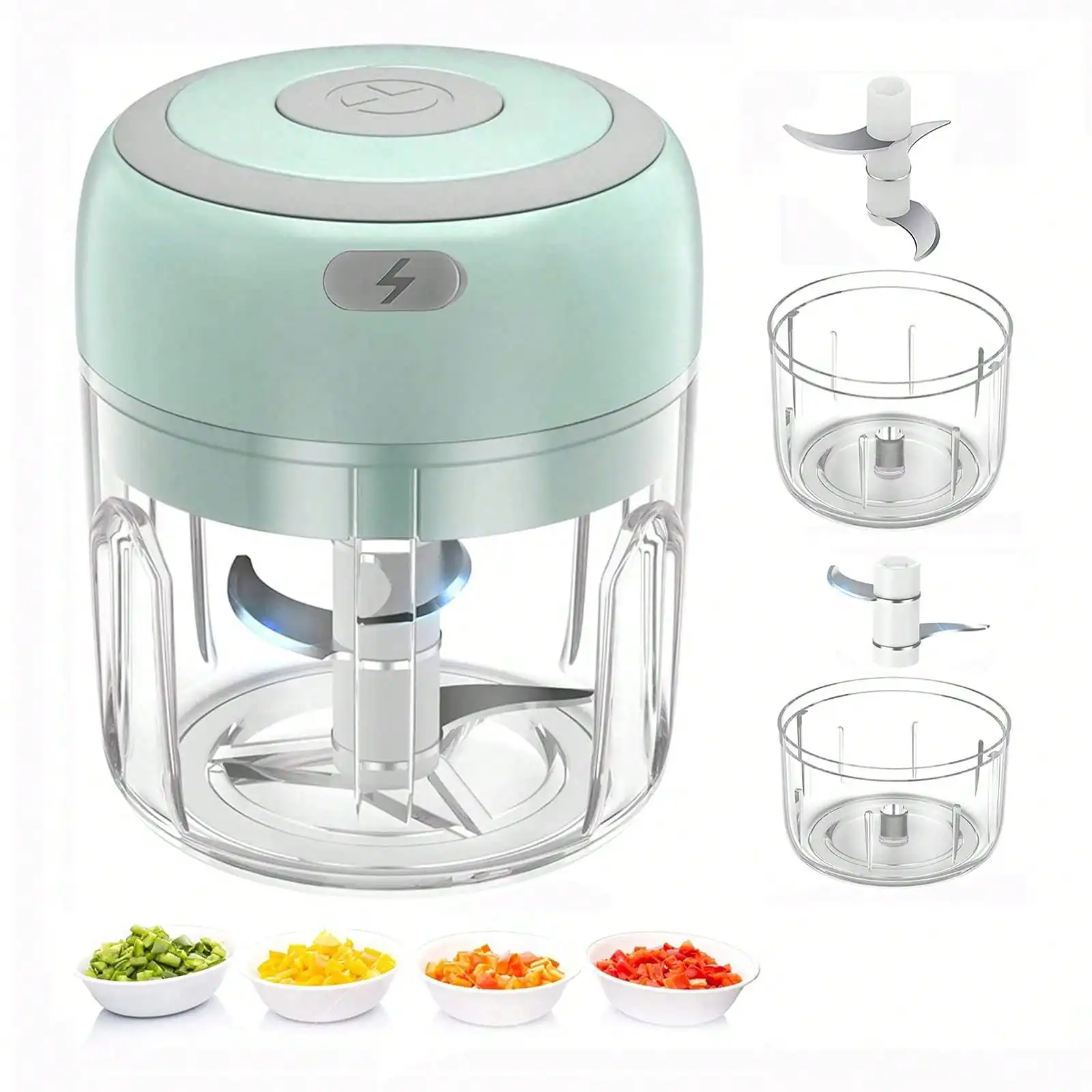 

Electric Mini Garlic Chopper, 250ML USB Food Chopper Mincer, Vegetable Onion Portable Small Processor For Garlic, Ginger, Chili, Vegetables Pink-250ML