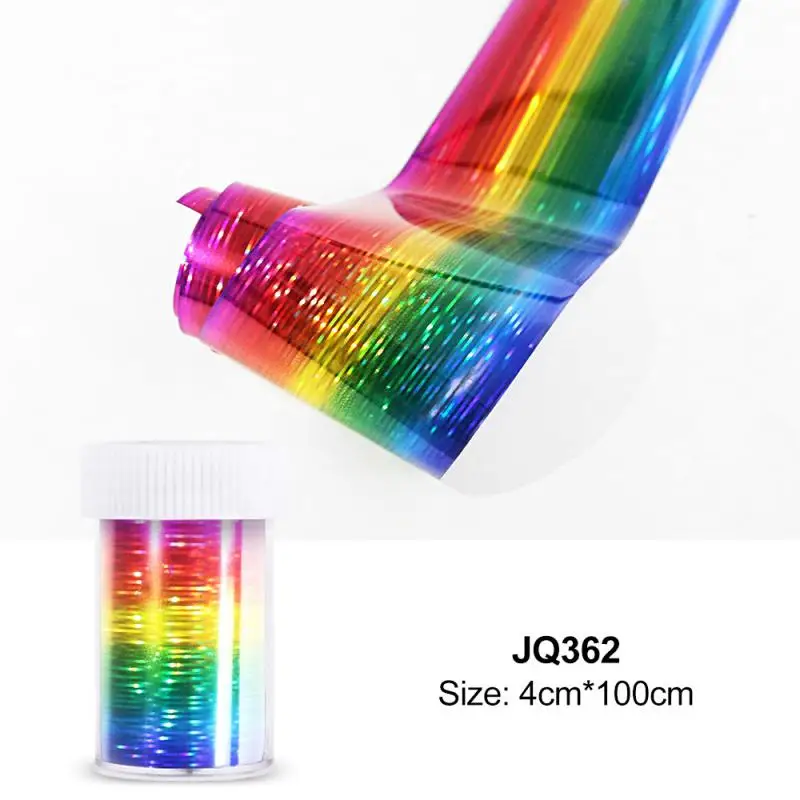 100*4cm/Roll Gradient Color Nail Foil New Year Sticker Rainbow Good Luck Holographic Nail Design Nail Art Transfer Sticker