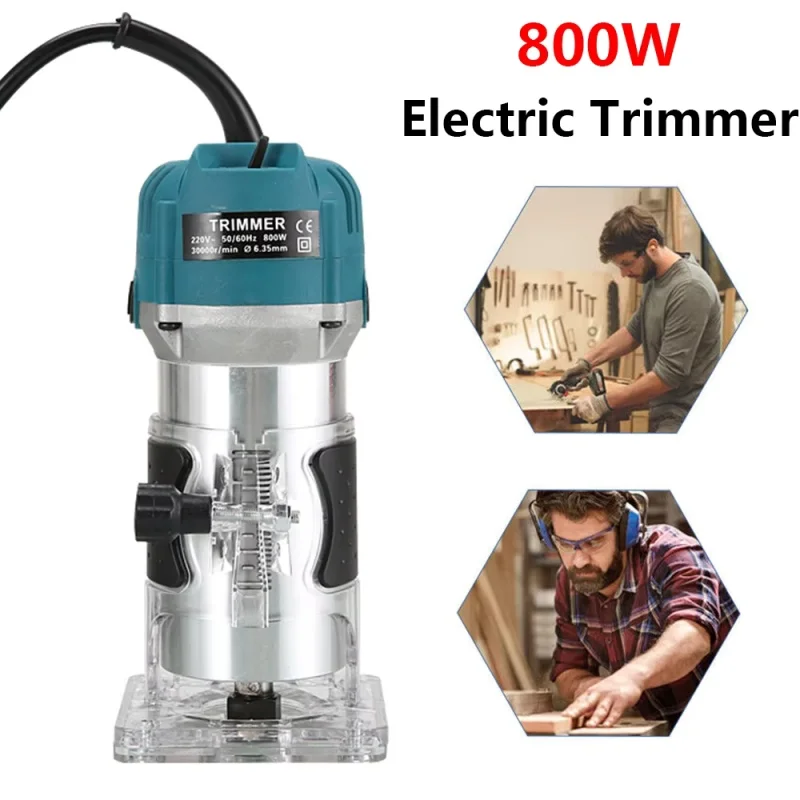 YsinoBear 800W Trimmer Elettrico 30000RPM Router di Legno Macchina lavorazione del legno 1/4 Pollici Intaglio del Legno che fa prodotti carenter Power