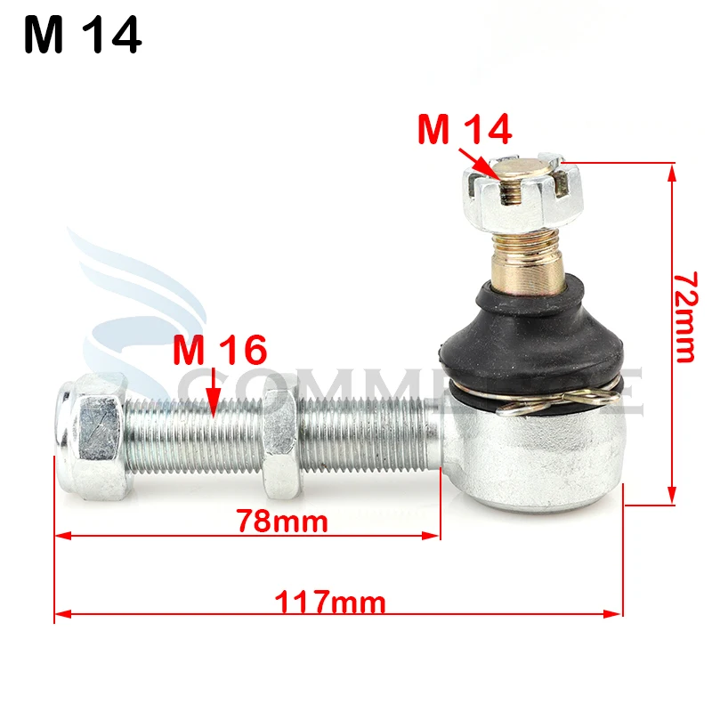 1Pcs M12*M16 M14*M16 Swing Arm Adjustable Ball joint Kits Fit for 150cc 200cc 250cc Quad Dirt Bike ATV Go Kart Dune Buggy parts