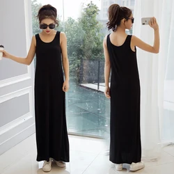 Modal Long Camis Vest Dress Bottoming Skirt Woman Loose Dresses Plus Fat Plus Size Pregnancy Female