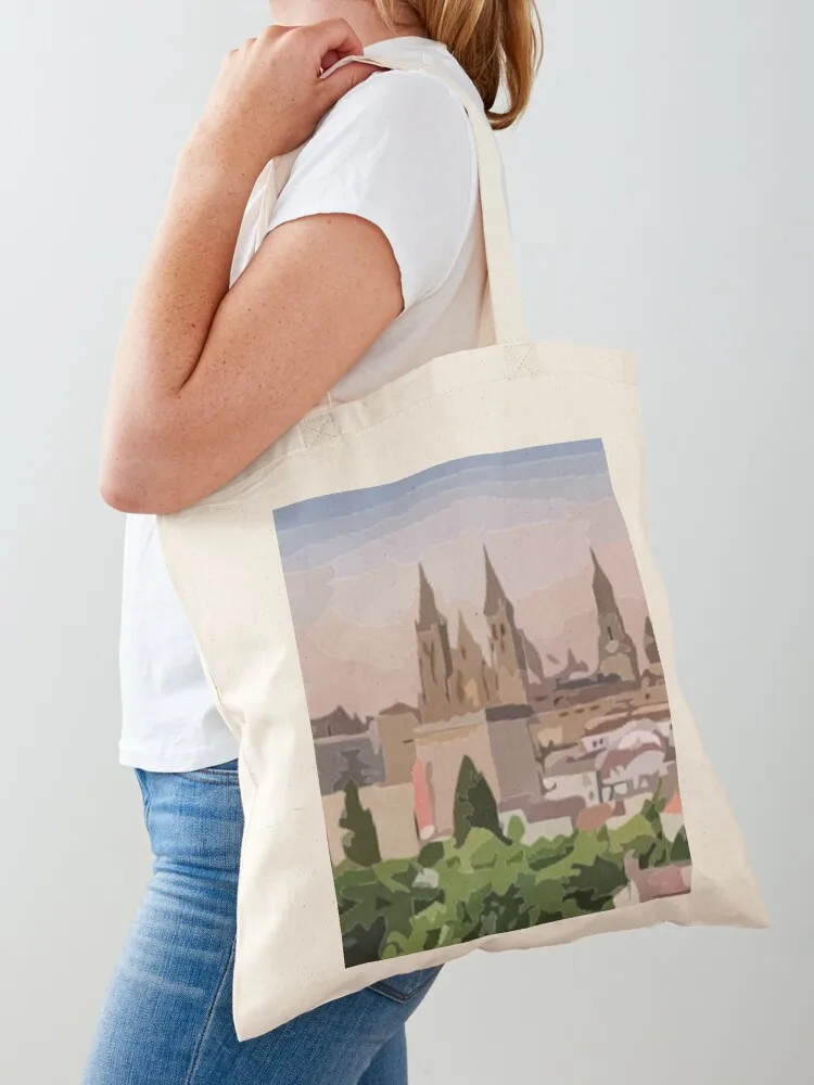 

Santiago de Compostela Painting Tote Bag tote bags aesthetic Canvas stote bag shopper bags for women shopper bag women