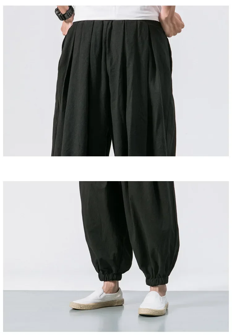 Neue Trendy Männer Harem Hosen Lose Übergroßen Stil Baumwolle und Leinen Hohe Qualität Jogger Jogginghose Casual Männliche Hosen – Detail 17