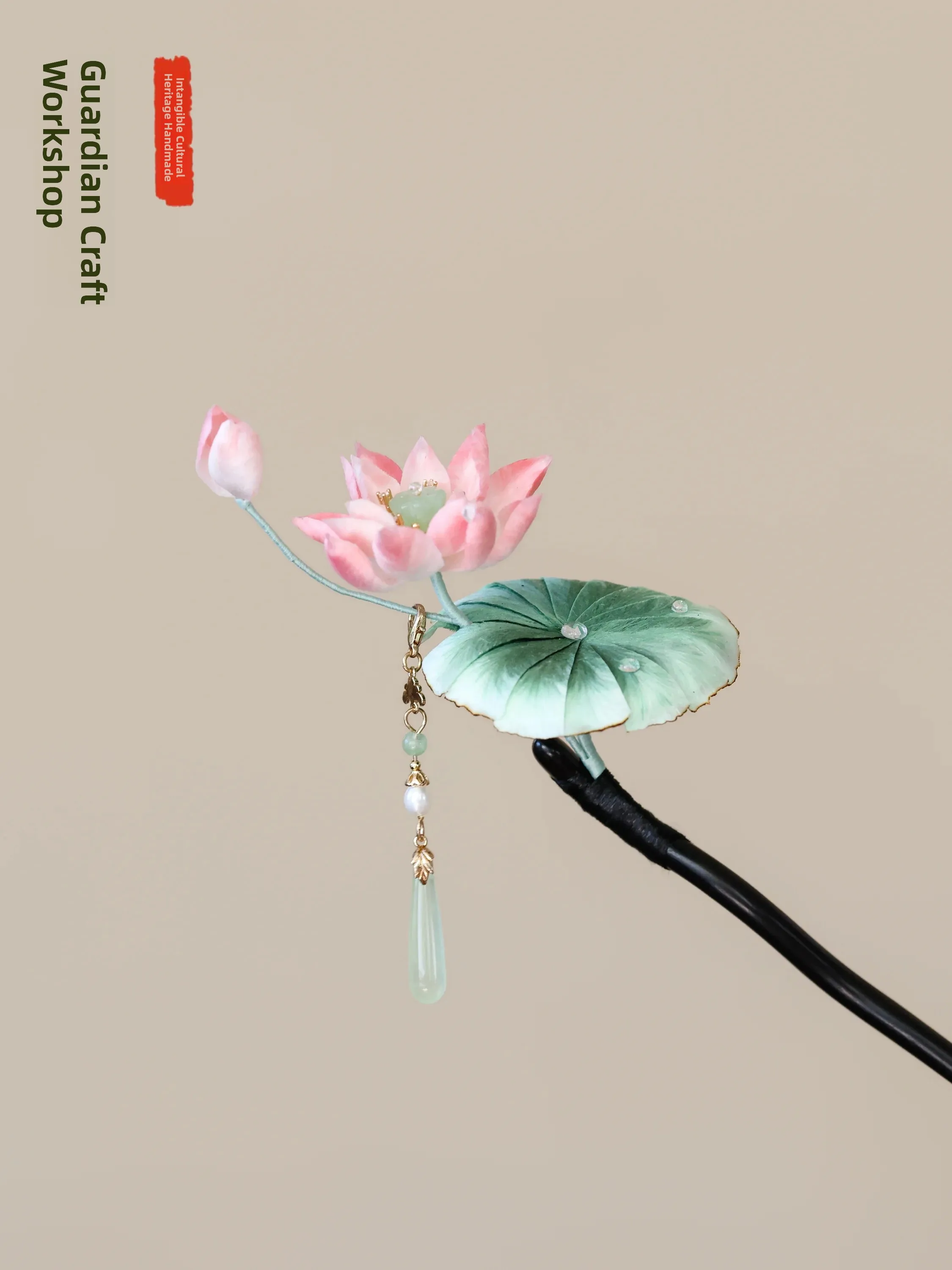 pure-handmade-non-woven-fabric-flower-hairpin-women's-vintage-style-sandalwood-hair-accessories-traditional-handicrafts