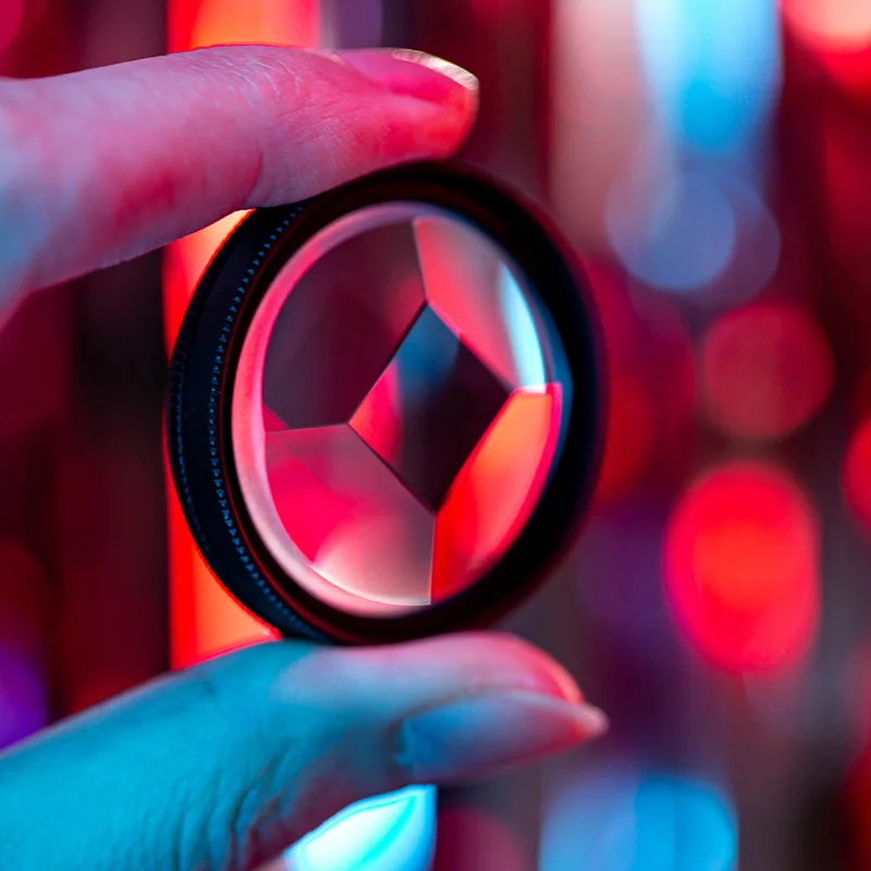 Transparant 37 mm vijfzijdig filtereffect voor mobiele telefoons Universele 37 mm externe coole selfie-fotografie- en videografielens