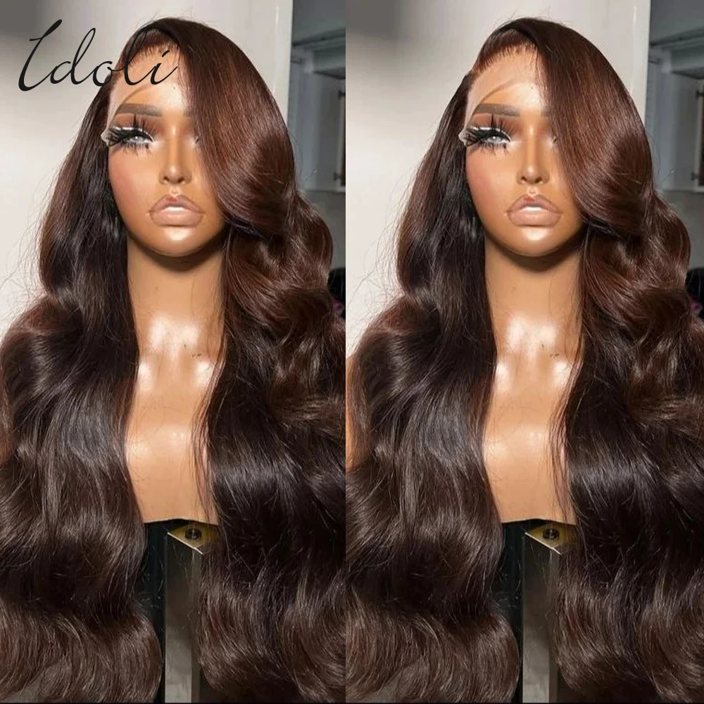 COPY - Brown Beach Waves Transparent Lacefront Wig Lace Front Beach Wave Wig - Etsy main image 2