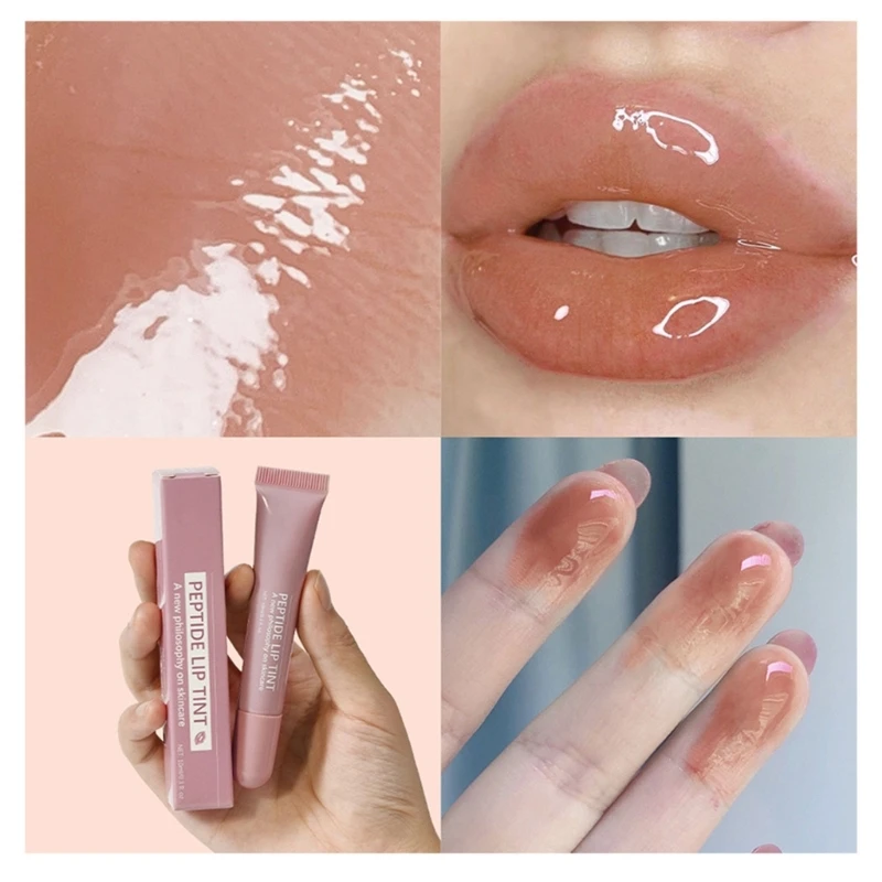 Conjunto matizes labiais peptídeos, 4 unidades, brilho labial hidratante, batom nutritivo, bálsamo labial, suprimentos