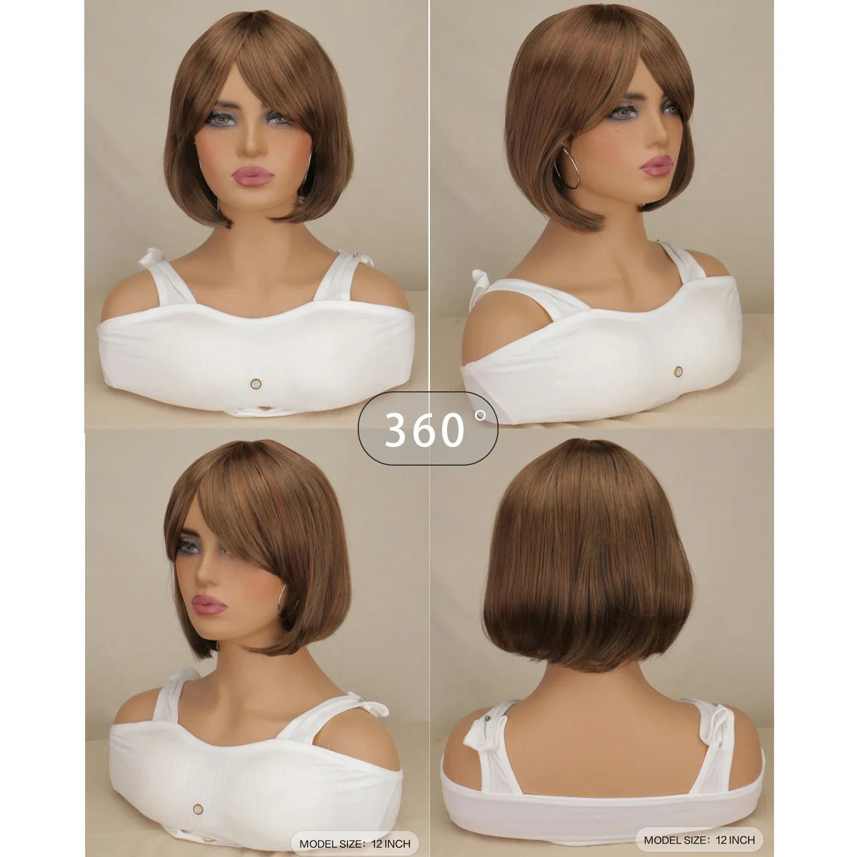 

SuQ Natrual Черный Светло-Коричневый Темно-Коричневый Парик Короткий Боб Прямые Женские Парики Для Девочек Термостойкие Парики Из Синтетических Волос Party Cos