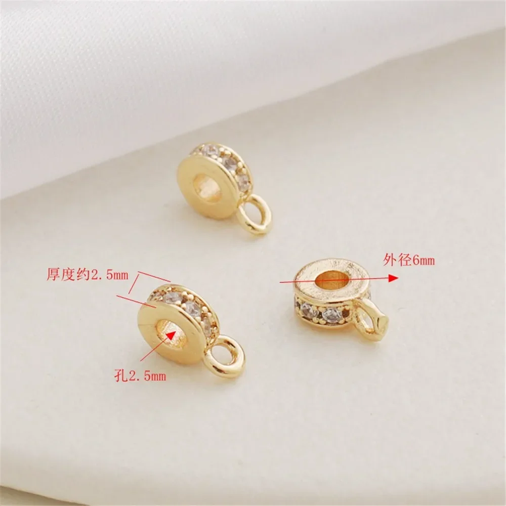 

14-каратное позолоченное инкрустированное цирконом, одинарная подвесная перегородка из бисера, позолоченный, посеребренный браслет «сделай сам», ожерелье, аксессуары ручной работы