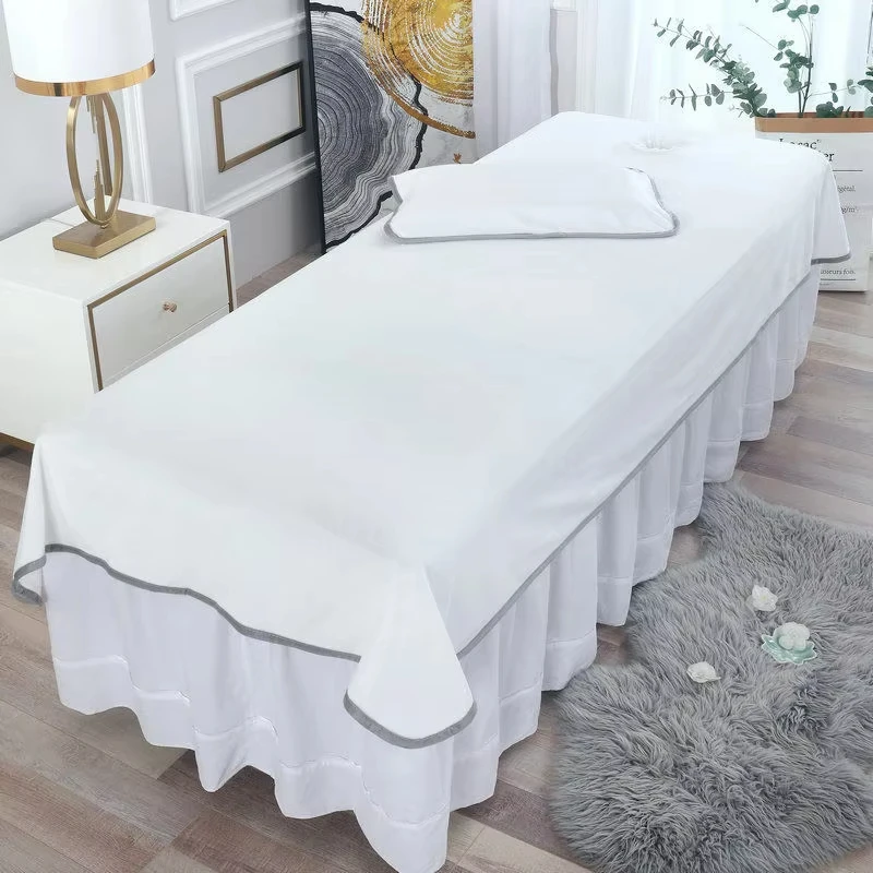 Plush Beauty Bed Cover Thick Sheets With Hole Solid Color Massage Bed Sheet Suitable For All Seasons