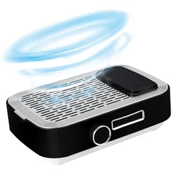 80W Professional Nail Vacuum Cleaner Polishing Gel Pedicure Rechargeable Vacuum Cleaner with Removable Filter Nail Salon Tools