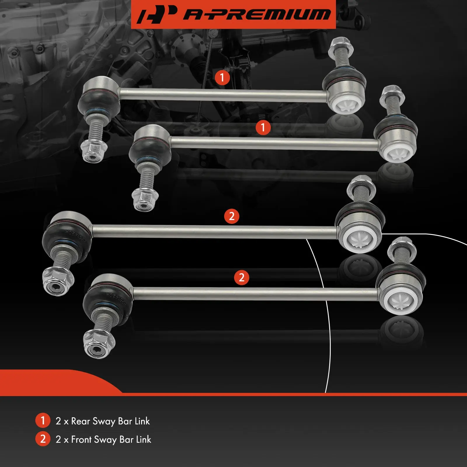 A-Premium 4x Front & Rear Sway Bar Link for Jaguar F-Pace 2017-2023 I-Pace 2019-2022 Land Rover Range Rover Velar 2018-2023