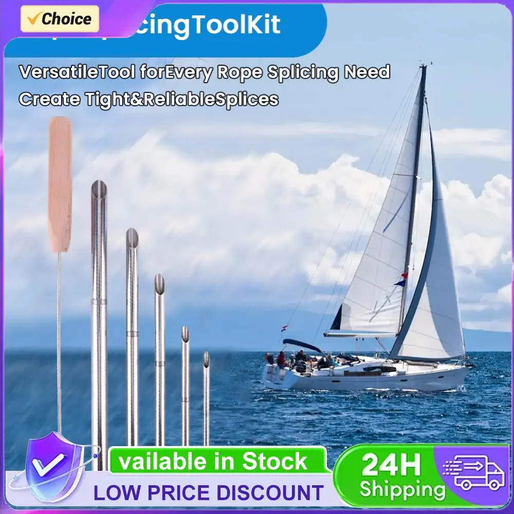 

Rope Splicing Tool Kit 0.24in 0.31in 0.39in 0.47in 0.59in & 1pcs Pusher Line Braiding Set Tool for Double Braid Eye Line